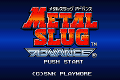 Metal Slug Advance title screen for GameBoy Advance